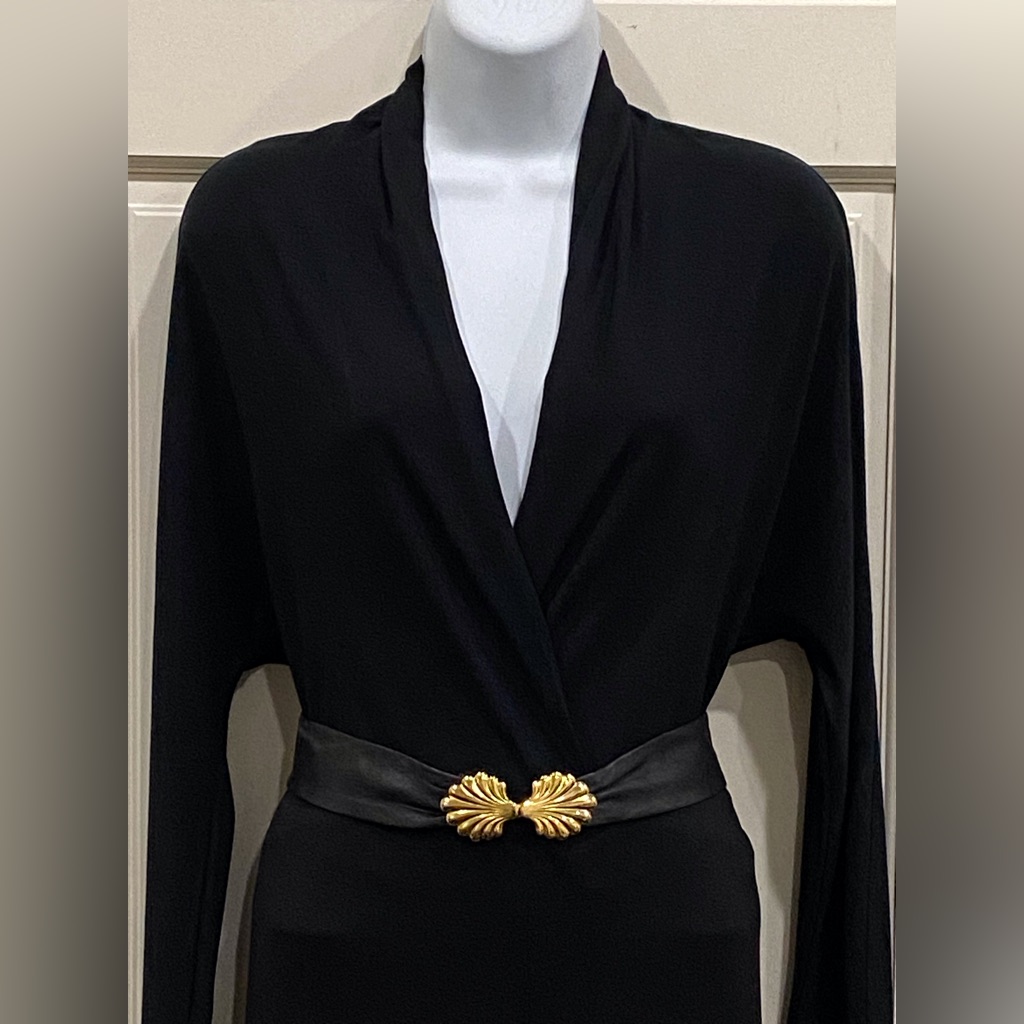 Max Mara Black Draped Body Suit